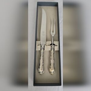 Gorham STRASBOURG Sterling Silver Handle Small Roast Carving Set